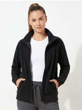 High Collar Fleece Lightweight Full-Zip Jacket